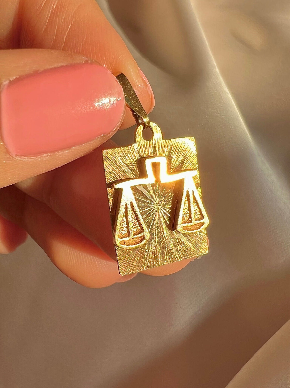Vintage 10k Libra Scale Pendant