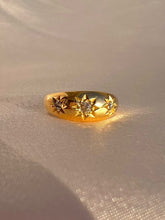 Load image into Gallery viewer, Antique 18k Diamond Starburst Trilogy Gypsy Ring 1918

