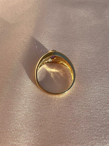 Contemporary 9k Amethyst Diamond Eye Ring