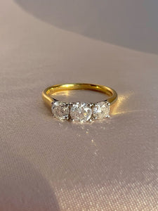Vintage 18k Diamond Trilogy Ring 1.00 CTW