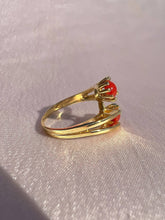 Load image into Gallery viewer, Vintage 18k CoraI Cabochon Bypass Ring
