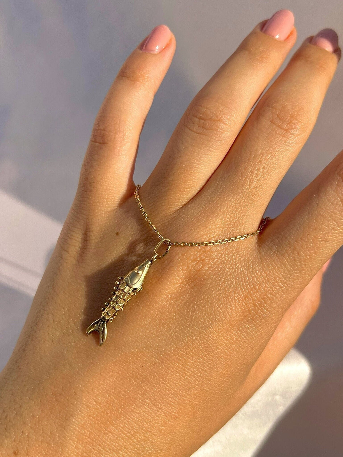Vintage 14k Articulated Fish Pendant
