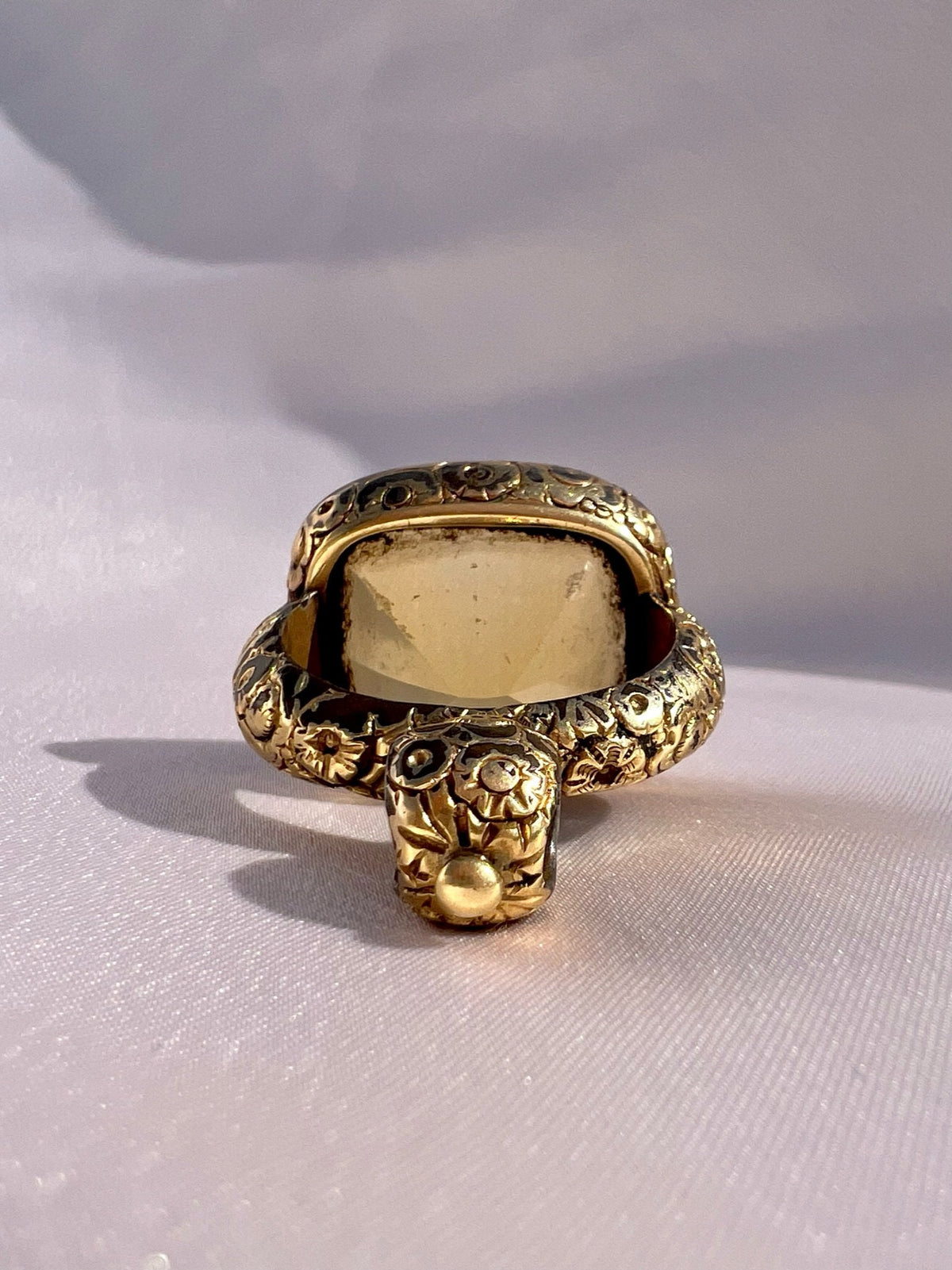 Antique Citrine Floral Fob Seal 1800s