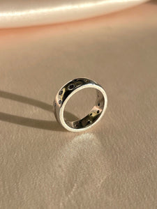 Vintage 18k White Gold Rainbow Diamond Dot Eternity Ring