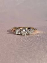 Load image into Gallery viewer, Antique 18k Diamond Old European Cut Trilogy Ring
