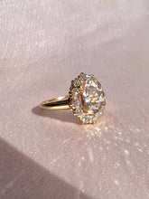 Load image into Gallery viewer, Antique + Vintage 14k Morganite Old Mine Diamond Halo Ring
