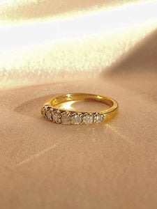 Vintage 9k Diamond Half Eternity Ring 1970s