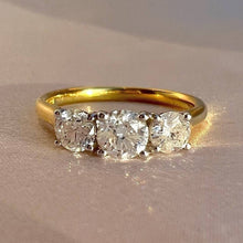 Load image into Gallery viewer, Vintage 18k Diamond Trilogy Ring 1.00 CTW
