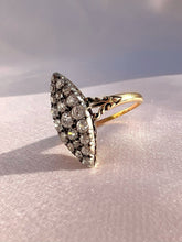 Load image into Gallery viewer, Antique 14k Old Cut Diamond Navette Cluster Ring
