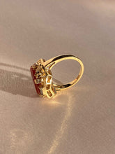 Load image into Gallery viewer, Vintage 14k Carnelian Baguette Diamond Dress Ring
