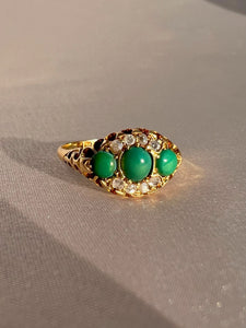 Antique 18k Turquoise Diamond Dress Ring 1903