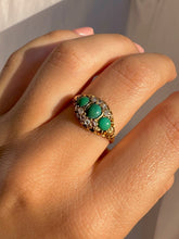 Load image into Gallery viewer, Antique 18k Turquoise Diamond Dress Ring 1903
