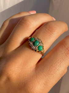 Antique 18k Turquoise Diamond Dress Ring 1903