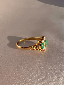 Antique 18k Turquoise Diamond Dress Ring 1903