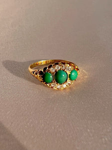 Antique 18k Turquoise Diamond Dress Ring 1903