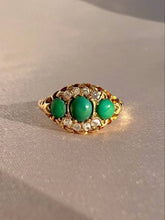 Load image into Gallery viewer, Antique 18k Turquoise Diamond Dress Ring 1903
