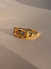 Load image into Gallery viewer, Antique 18k Diamond Sapphire Floating Starburst Gypsy Ring 1914
