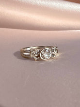Load image into Gallery viewer, Antique 14k White Gold Old European Diamond Bow Ring
