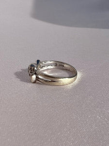 Antique 14k White Gold Old European Diamond Bow Ring