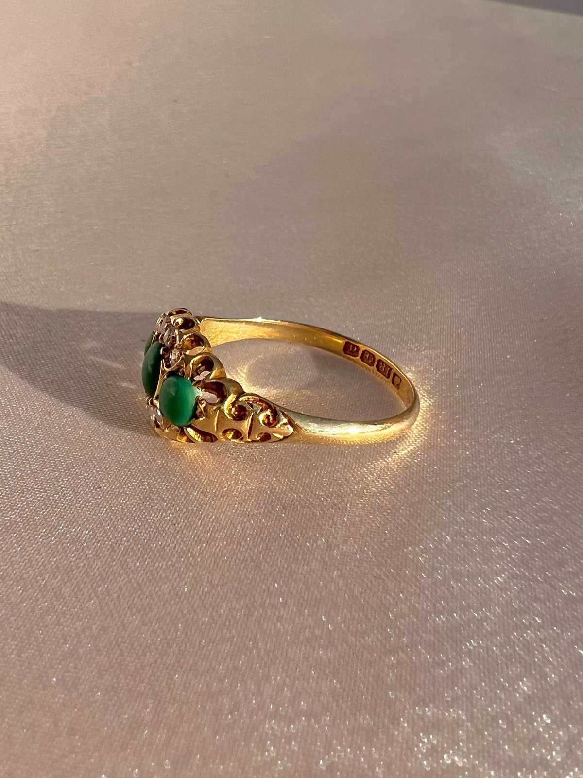 Antique 18k Turquoise Diamond Dress Ring 1903