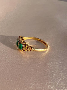 Antique 18k Turquoise Diamond Dress Ring 1903