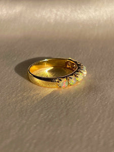 9k Opal Cabochon Half Eternity Ring