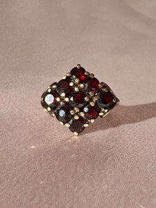 Vintage 9k Garnet Noveau Ring