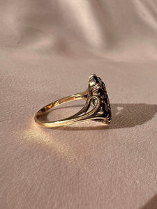 Vintage 9k Garnet Noveau Ring