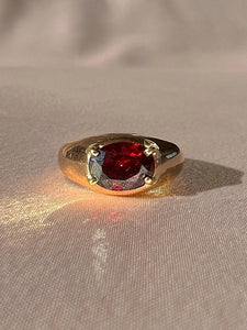 Vintage 14k Garnet Signet Ring