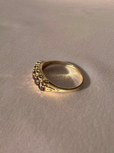 Vintage 9k Garnet Half Eternity Ring 1987