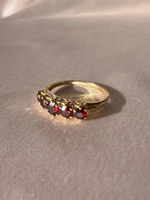 Load image into Gallery viewer, Vintage 9k Garnet Half Eternity Ring 1987
