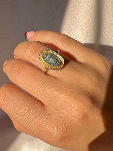 Vintage 14k Chalcedony Cameo Goddess Ring