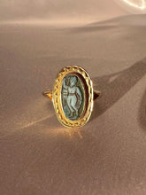 Load image into Gallery viewer, Vintage 14k Chalcedony Cameo Goddess Ring
