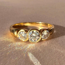 Load image into Gallery viewer, Vintage 18k Diamond Bezel Trilogy Ring
