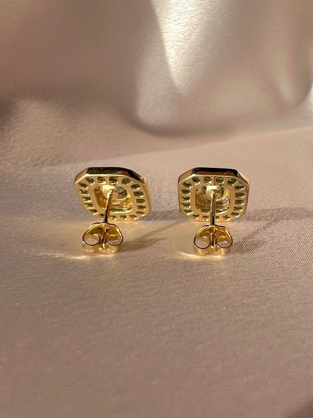 Emerald Diamond Deco Target Earrings