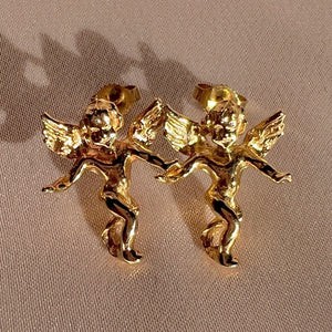 Vintage 14k Cherub Earrings