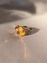 Load image into Gallery viewer, Vintage 9k Citrine Oval Cocktail Ring 1968

