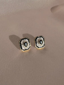 Midnight Sapphire Diamond Deco Target Earrings