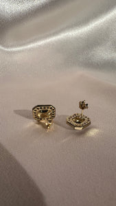 Midnight Sapphire Diamond Deco Target Earrings