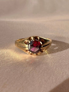 Vintage 9k Garnet Mother-Daughter Ring 1984