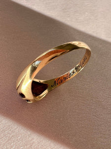 Vintage 9k Garnet Mother-Daughter Ring 1984