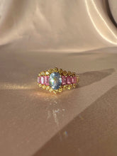 Load image into Gallery viewer, Vintage 9k Pastel Gemstone Cocktail Ring 1980
