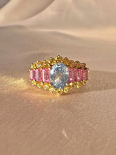 Load image into Gallery viewer, Vintage 9k Pastel Gemstone Cocktail Ring 1980
