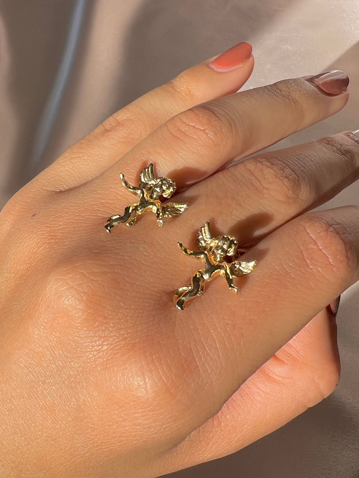 Vintage 14k Cherub Earrings