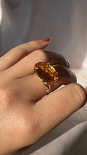 Load image into Gallery viewer, Vintage 9k Citrine Oval Cocktail Ring 1968
