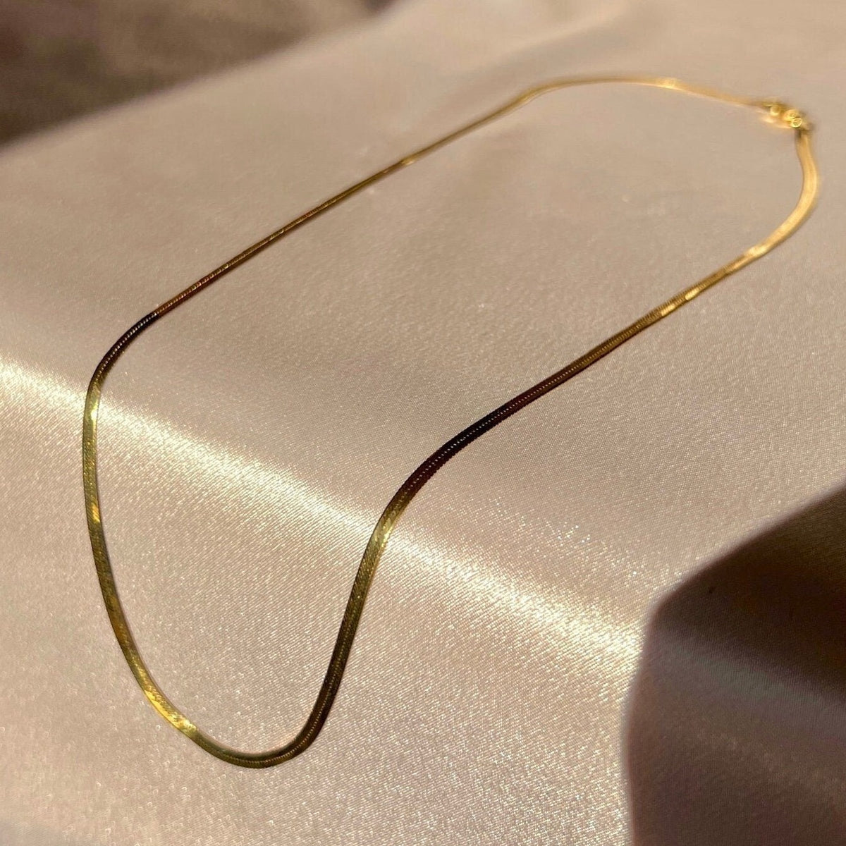 Vintage 14k Herringbone Necklace Chain 20"