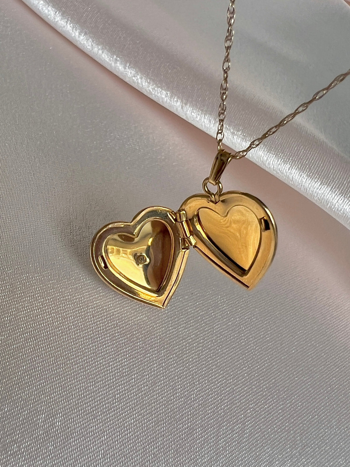Vintage 14k Diamond Starburst Locket Necklace