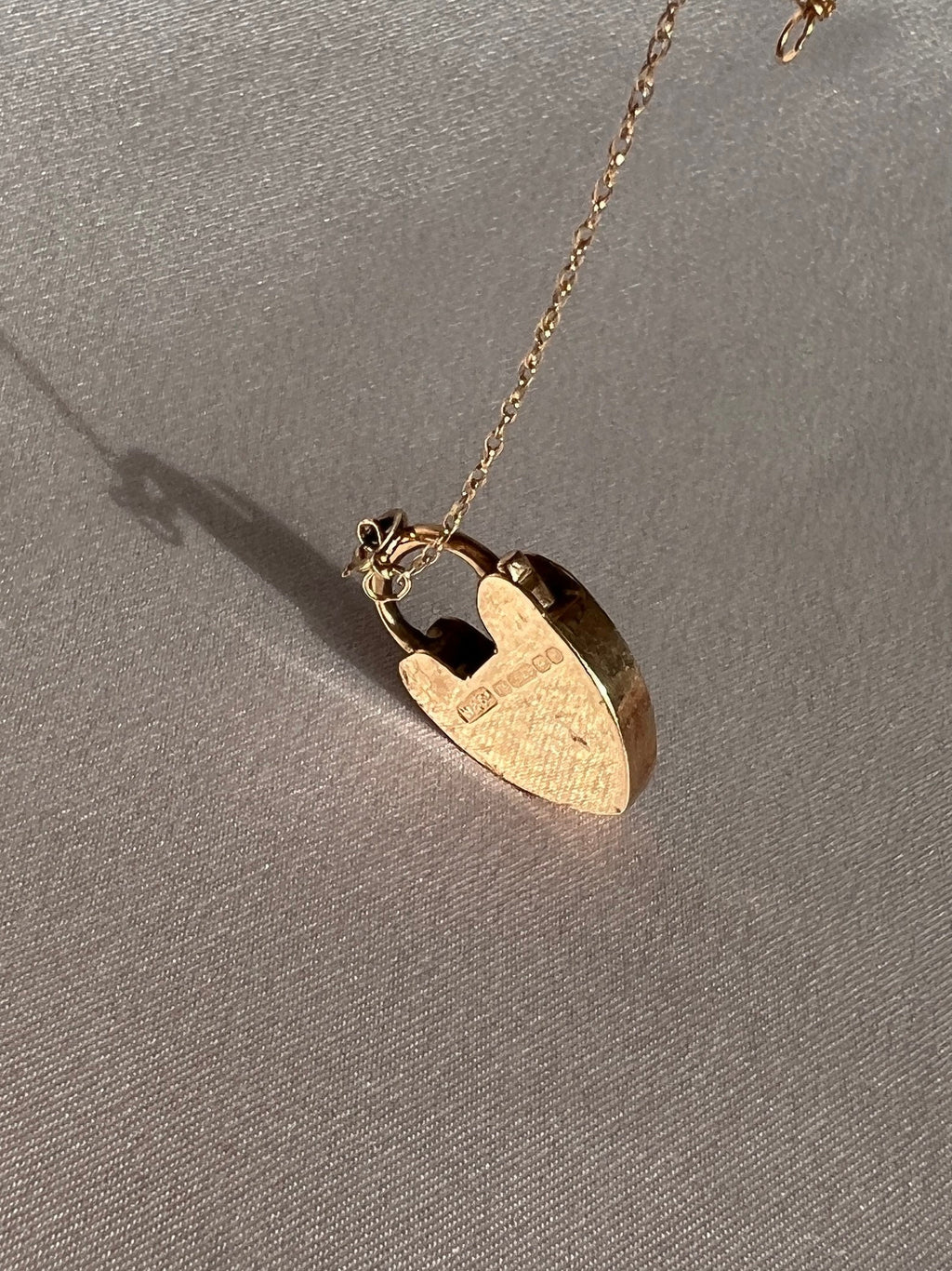 Antique 15k Rose Gold Heart Padlock Charm Pendant 1904