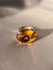 Vintage 9k Citrine Oval Cocktail Ring 1968