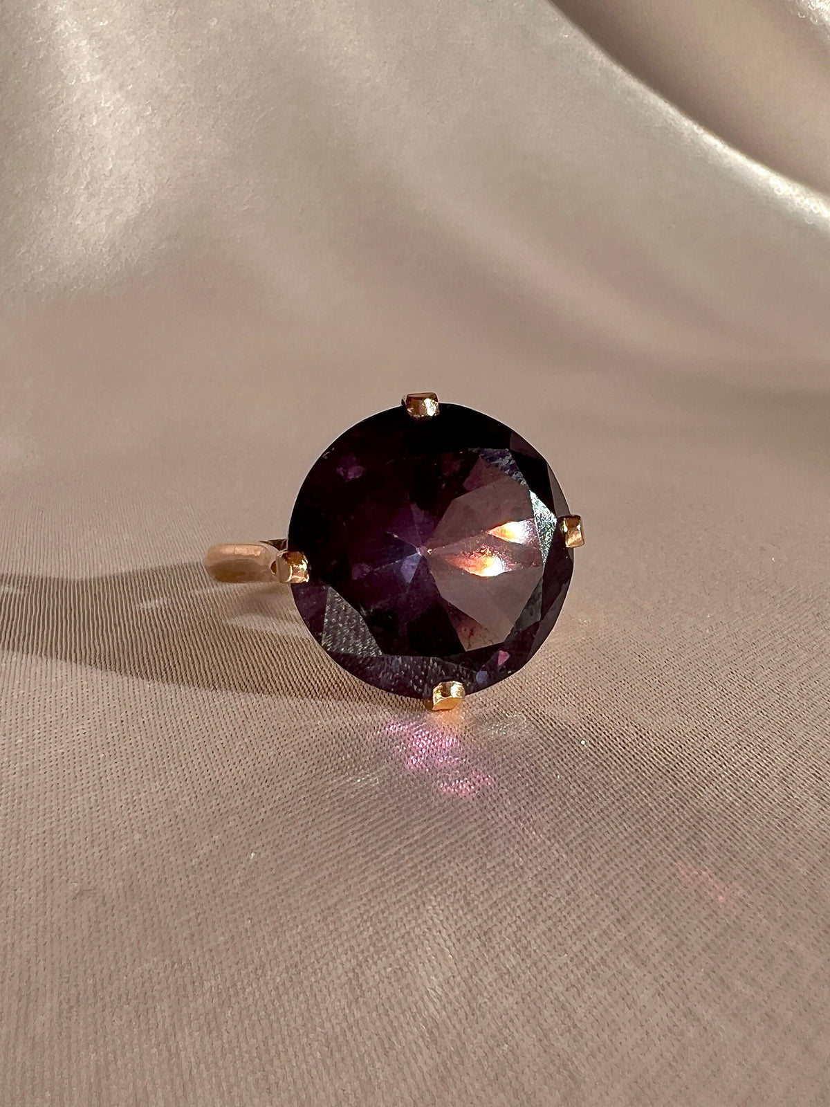Vintage 14k Rose Gold Amethyst Cocktail Ring